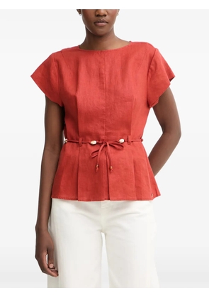 Pedro Del Hierro belted pleated top - Orange