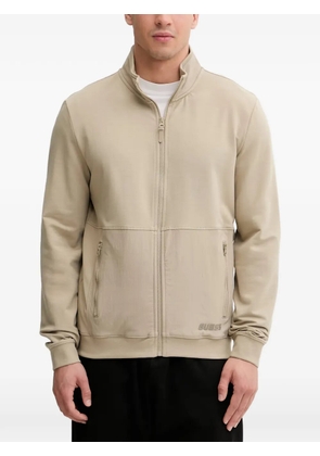 GUESS USA zip-up panelled sweater - Neutrals