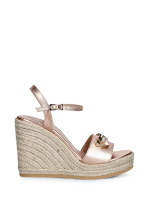 Love Moschino heart-plaque wedge espadrilles - Pink