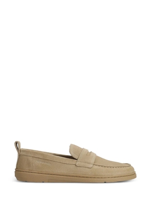 GROUNDIES Brisbane penny-slot suede loafers - Neutrals