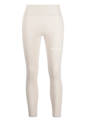 Palm Angels logo-print cropped leggings - Neutrals