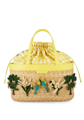 Aquazzura Birdsong raffia tote bag - Neutrals