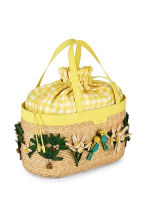 Aquazzura Birdsong raffia tote bag - Neutrals