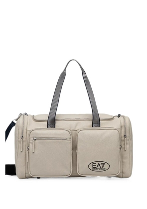 Ea7 Emporio Armani logo-stamp duffle bag - Neutrals