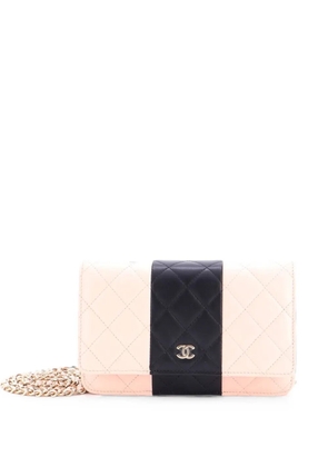 CHANEL Pre-Owned Bicolor Two Tone Wallet on Chain Quilted Lambskin crossbody bag - Black
