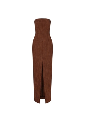 Roksanda Shani strapless front-slit maxi dress - Brown
