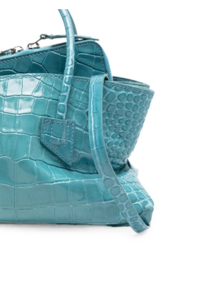 The Attico mini La Passeggiata croc-effect tote bag - Blue