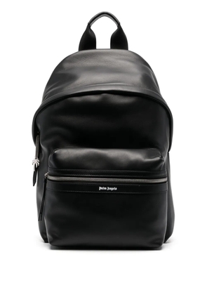 Palm Angels logo-print leather backpack - Black