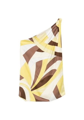 Faithfull Kortez geometric-print one-shoulder top - Yellow