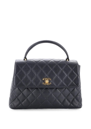 CHANEL Pre-Owned Classic Top Handle Flap Bag Quilted Caviar Medium satchel - Black