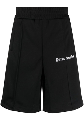 Palm Angels logo-print track shorts - Black