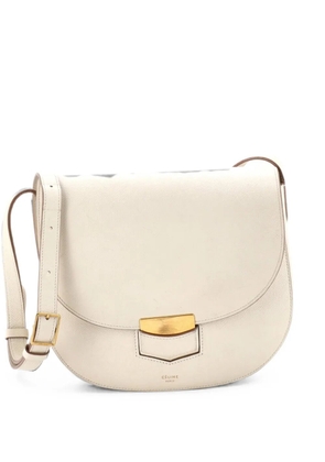 Celine Pre-Owned Trotteur Grainy Leather Medium crossbody bag - White