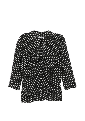 Junya Watanabe polka-dot ruched blouse - Black