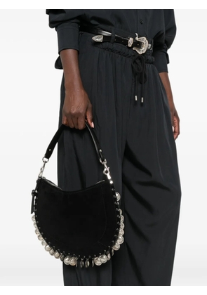 ISABEL MARANT Oskan coin-embellished suede shoulder bag - Black