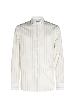 Canali vertical-stripe shirt - White