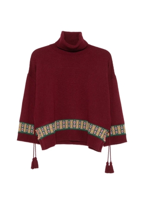 ETRO geometric-pattern tassel-detail sweater - Red