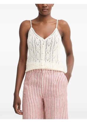 Pedro Del Hierro pointelle-knit button-front tank top - White