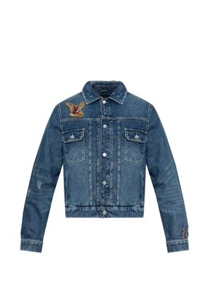 AllSaints Exile slim-fit patch-embellished denim jacket - Blue