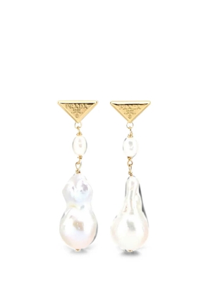 Prada Symbole pearl-pendant earrings - Gold