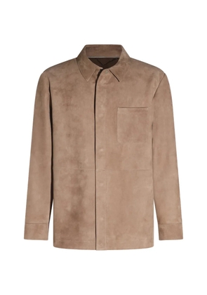 Canali suede chest-pocket jacket - Neutrals