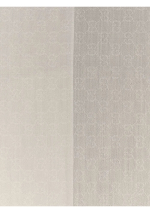 Gucci GG-motif frayed scarf - Grey