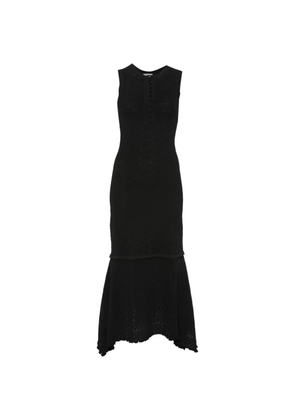 SANDRO lace-effect ruffled knitted dress - Black