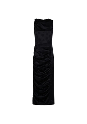 ROTATE BIRGER CHRISTENSEN floral-jacquard ruched midi dress - Black