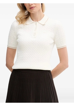 Lacoste cable-knit polo shirt - White