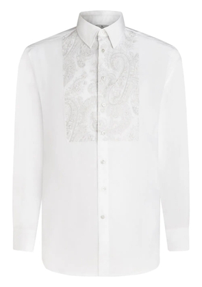 ETRO paisley-print band cotton shirt - White
