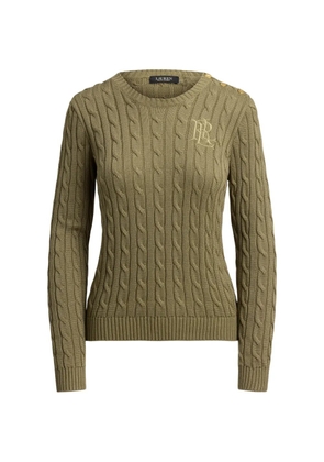 Lauren Ralph Lauren button-trim cable-knit sweater - Green