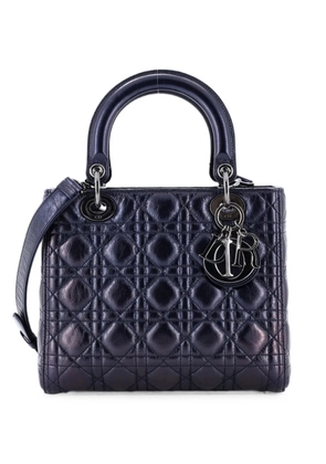 Christian Dior Pre-Owned Lady Dior Bag Macrocannage Crinkled Calfskin Medium satchel - Blue