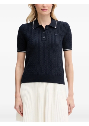 Lacoste cable-knit polo shirt - Blue