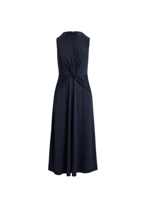 Lauren Ralph Lauren twist-front jersey midi dress - Blue