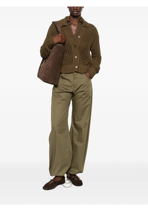Max Mara open-knit button-up cardigan - Green