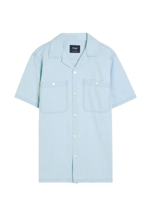 Drake's short-sleeve camp-collar cotton shirt - Blue