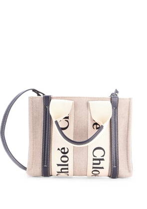 Chloé Pre-Owned Woody Canvas with Leather Small tote bag - Blue