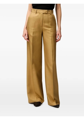 RETORI pleated silk trousers - Brown