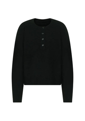 LouLou de Saison Malo oversized cashmere henley sweater - Black