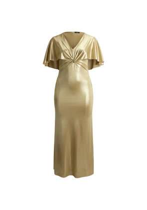 Lauren Ralph Lauren twist-front cape maxi dress - Gold