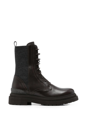 Brunello Cucinelli lace-up leather boots - Brown
