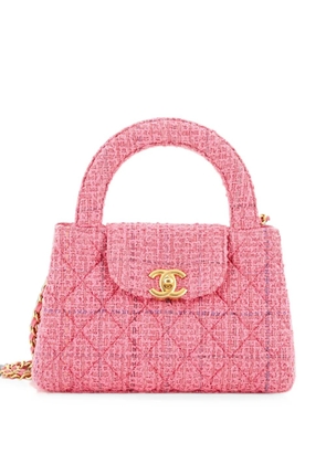 CHANEL Pre-Owned Kelly Top Handle Shopping Bag Quilted Tweed Mini satchel - Pink