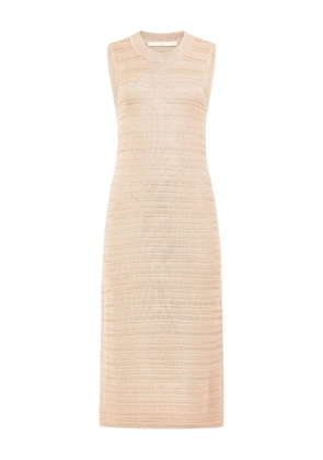Marie Oliver Isla sleeveless ribbed-knit midi dress - Neutrals