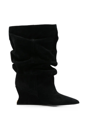 Balmain slouchy wedge boots - Black