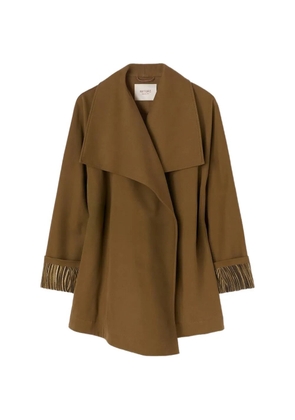 RETORI shawl-collar printed-lining jacket - Brown