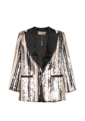 SIMONA CORSELLINI sequin-embellished striped blazer - Silver