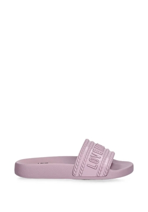 Love Moschino logo-embossed rope-detail slides - Purple