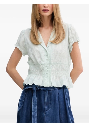 Pedro Del Hierro seersucker smocked blouse - Green