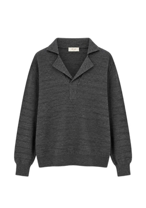 RETORI knitted long-sleeved wool polo shirt - Grey