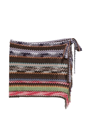 Missoni zigzag-knit fringed-edge pareo - Brown