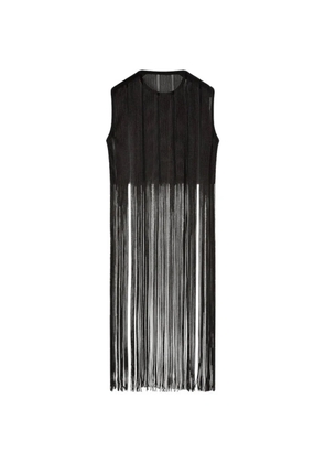 RETORI embroidered fringed vest - Black